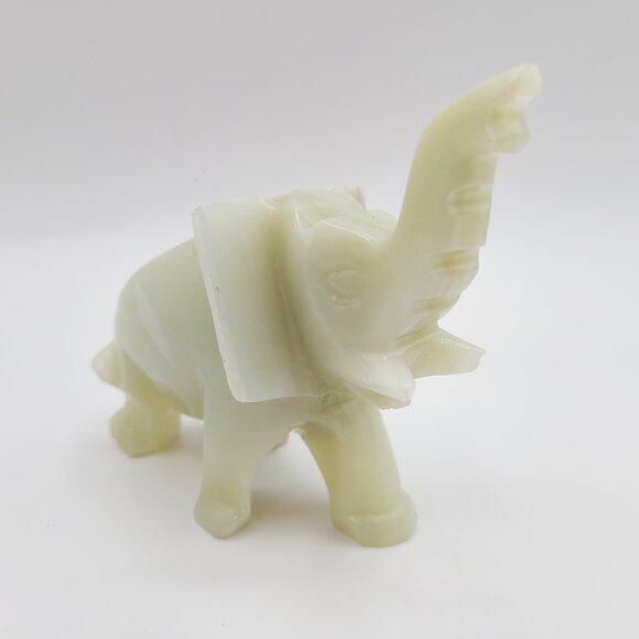 FINAL CLEARANCE Vintage Carved Stone Onyx Elephant Figurine Trunk Up Good Luck - Picture 5 of 12